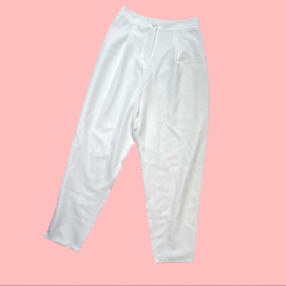 White baggy trouser pants size 4